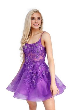 Style V-65003 Vienna Purple Size 0 Tall Height Cocktail Dress on Queenly