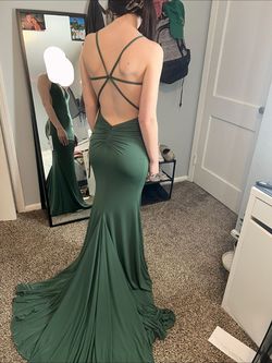 Jovani Green Size 0 Plunge Mermaid Dress on Queenly
