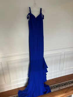 Terani Couture Blue Size 8 Prom Plunge Mermaid Dress on Queenly