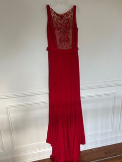 Sherri Hill Red Size 8 Jersey Pageant Black Tie Prom Straight Dress on Queenly