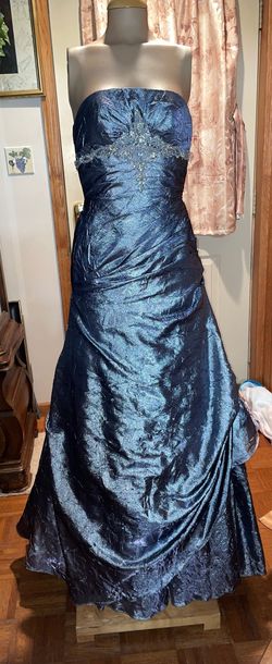 Fire & ice Silver Size 0 Pageant Floor Length Ball gown on Queenly