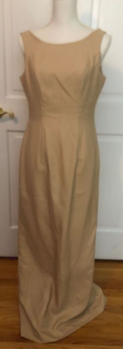 Watters and Watters Gold Size 6 Military Floor Length Tall Height Straight Dress on Queenly