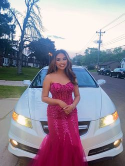 Jovani Pink Size 6 Bustier Prom Floor Length Mermaid Dress on Queenly