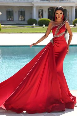 Style PS23460 Portia and Scarlett Red Size 0 Floor Length Mermaid Dress on Queenly