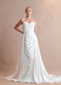 Style ACW29045 Bicici & Coty White Size 4 Acw29045 Sweetheart Floor Length A-line Dress on Queenly