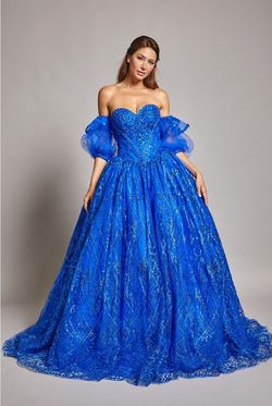Style LL2022 Bicici & Coty Blue Size 0 Tall Height Ball gown on Queenly