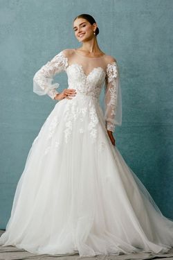 Style ACW19715 Bicici & Coty White Size 22 Tall Height Sequined Plus Size Lace Embroidery Ball gown on Queenly