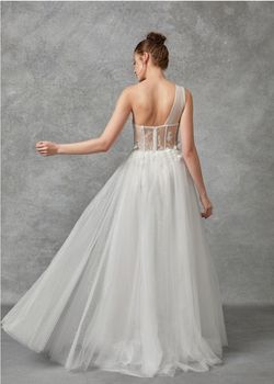 Style YD0214 Bicici & Coty White Size 8 Tulle A-line Floor Length Cotillion Ball gown on Queenly