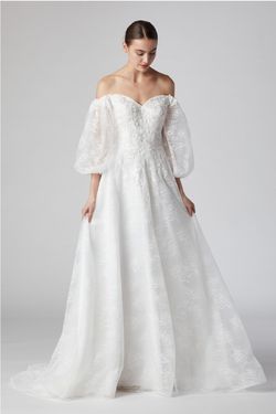 Style MFW233 Bicici & Coty White Size 22 Mfw233 Embroidery Bridgerton Sleeves Ball gown on Queenly