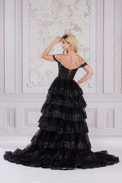 Style TM1012 Amelia Couture Blue Size 0 Tm1012 Black Tie Vintage Side slit Dress on Queenly