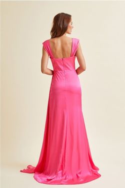 Style TR59314 Bicici & Coty Pink Size 16 Plus Size Jersey Prom Tall Height Side slit Dress on Queenly