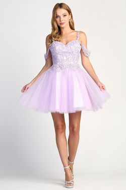 Style 1006 Adora Design Purple Size 8 Tall Height Corset Cocktail Dress on Queenly