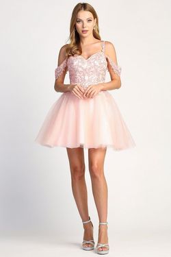 Style 1006 Adora Design Pink Size 8 Corset A-line Tall Height Cocktail Dress on Queenly