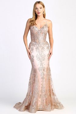 Style 3053N Adora Design Gold Size 18 Plus Size 3053n Prom Tall Height Straight Dress on Queenly