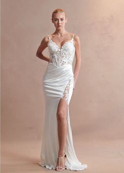 Style MD2310 Bicici & Coty White Size 22 Bicici And Coty Floor Length Tall Height Md2310 Side slit Dress on Queenly