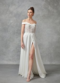 Style 1 Bicici & Coty White Size 16 Tall Height Bicici And Coty Embroidery Floor Length Side slit Dress on Queenly