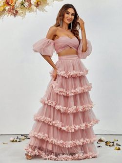 Style FSWU9017 Faeriesty Pink Size 0 Floor Length Tall Height Sheer Polyester Straight Dress on Queenly