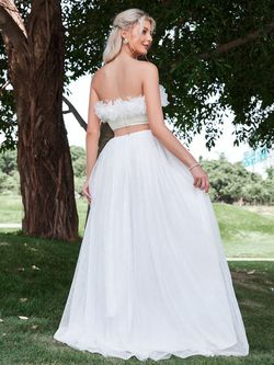 Style FSWU9030 Faeriesty White Size 16 Fswu9030 Sheer Jersey Straight Dress on Queenly