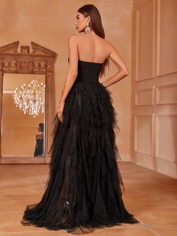 Style FSWD1890 Faeriesty Black Size 4 Floor Length Jersey Tall Height Straight Dress on Queenly