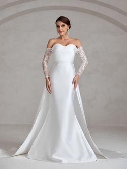 Style FSWD1866 Faeriesty White Size 4 Satin Floor Length Mermaid Dress on Queenly