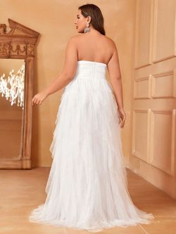 Style FSWD1612P Faeriesty White Size 20 Floor Length Jersey Plus Size Polyester Straight Dress on Queenly