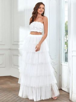 Style FSWU9024 Faeriesty White Size 0 Engagement Floor Length Polyester Straight Dress on Queenly