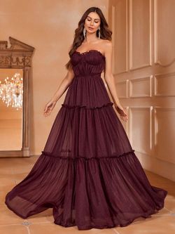 Style FSWD1787 Faeriesty Red Size 0 Burgundy Jersey Straight Dress on Queenly