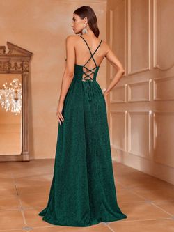 Style FSWD1712 Faeriesty Green Size 0 Tall Height Polyester A-line Dress on Queenly