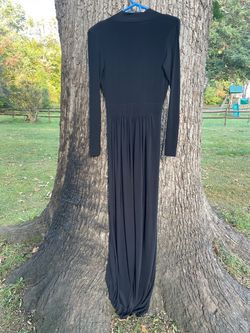 Fashion Nova Black Size 8 Long Sleeve Prom Side Slit Mermaid Dress on Queenly