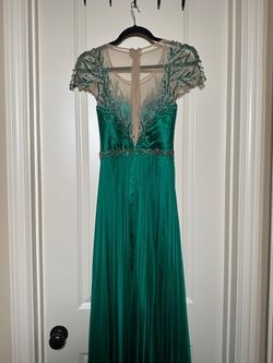 Sherri Hill Green Size 2 Custom High Low Floor Length A-line Dress on Queenly