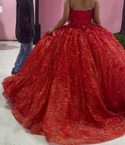 Style 89343 MoriLee Red Size 6 Sweet Sixteen Train Mori Lee Ball gown on Queenly