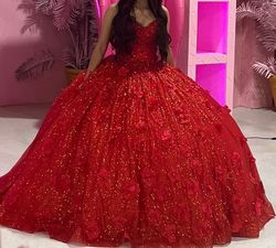 Style 89343 MoriLee Red Size 6 Sweet Sixteen Train Mori Lee Ball gown on Queenly