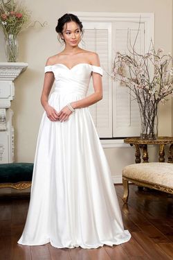 GLS Collective White Size 24 Sweetheart Satin Bridgerton Floor Length A-line Dress on Queenly