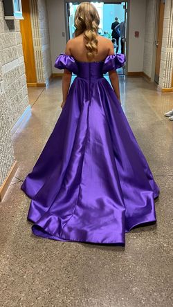 Sherri Hill Purple Size 4 Strapless Floor Length Tall Height Ball gown on Queenly