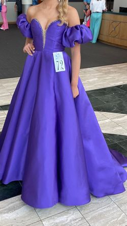 Sherri Hill Purple Size 4 Strapless Floor Length Tall Height Ball gown on Queenly
