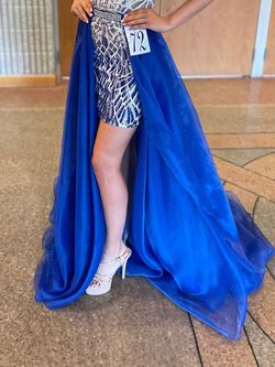 Ashley Lauren Blue Size 4 Floor Length Tall Height Train Dress on Queenly