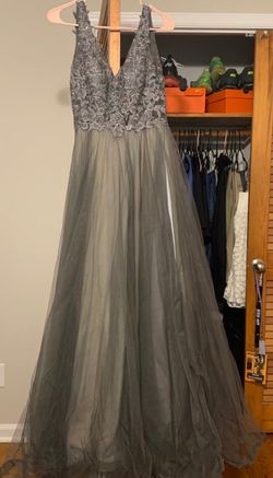 La Femme Silver Size 2 Corset Medium Height Prom Ball gown on Queenly