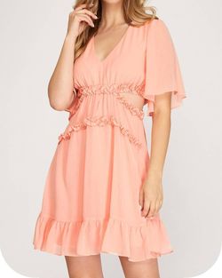 Style 1-1691929962-3236 SHE + SKY Multicolor Size 4 Peach Cocktail Dress on Queenly