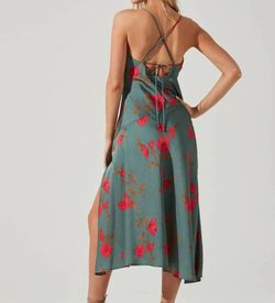 Style 1-1751697898-2588 ASTR Green Size 0 Spaghetti Strap Side Slit Floral Cocktail Dress on Queenly