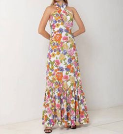 Style 1-1893391843-3236 S/W/F Multicolor Size 4 Floral Black Tie Free Shipping Floor Length Straight Dress on Queenly