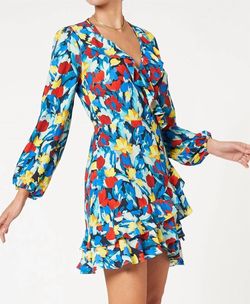 Style 1-1910466251-3855 FRESHA LONDON Blue Size 0 Long Sleeve Mini Cocktail Dress on Queenly
