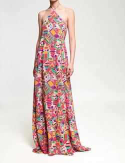 Style 1-1941684245-3855 S/W/F Multicolor Size 0 Halter Straight Dress on Queenly