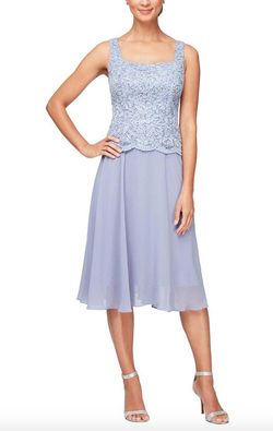Style 1-20979261-397 Alex Evenings Purple Size 14 Tall Height Lavender Free Shipping Cocktail Dress on Queenly