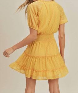 Style 1-2180476849-3471 LUSH Yellow Size 4 Print Cocktail Dress on Queenly