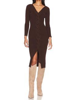 Style 1-2272653731-3471 ASTR Brown Size 4 Free Shipping Side Slit Cocktail Dress on Queenly