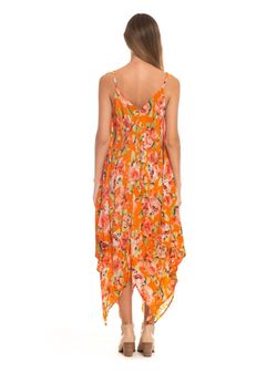 Style 1-2419554475-2696 Tolani Orange Size 12 Tall Height Pattern Silk Straight Dress on Queenly