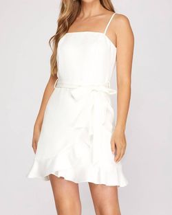 Style 1-2810915-2696 SHE + SKY White Size 12 Bridal Shower Mini Casual Cocktail Dress on Queenly