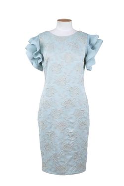 Style 1-2912453755-98 Frank Lyman Blue Size 10 Tall Height Polyester Cocktail Dress on Queenly