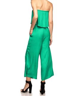 Style 1-3029609606-3011 naked zebra Green Size 8 Strapless Free Shipping Floor Length Polyester Jumpsuit Dress on Queenly