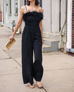 Style 1-3166347792-2696 ELLIATT Black Size 12 Flare Polyester Jumpsuit Dress on Queenly